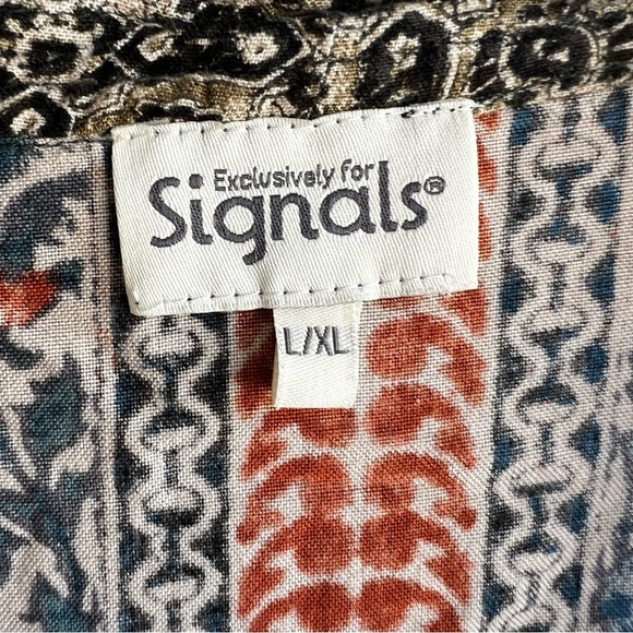 Boho Floral Kimono - Size L/XL - Lightweight Summer Swim Coverup - Picture 3 of 5